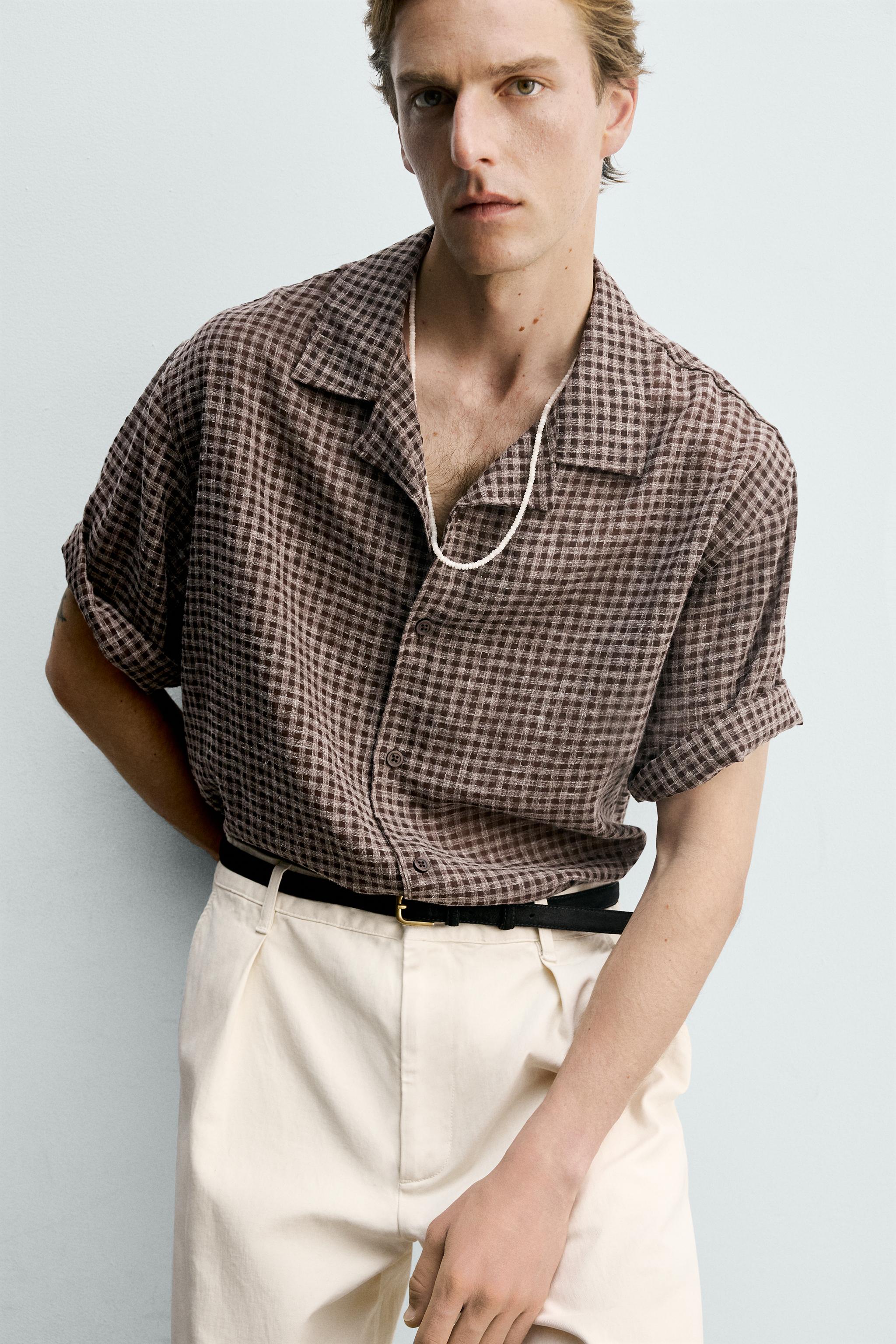 CHEMISE RELAXED FIT JACQUARD CARREAUX